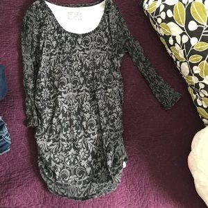 Gray and black maternity shirt